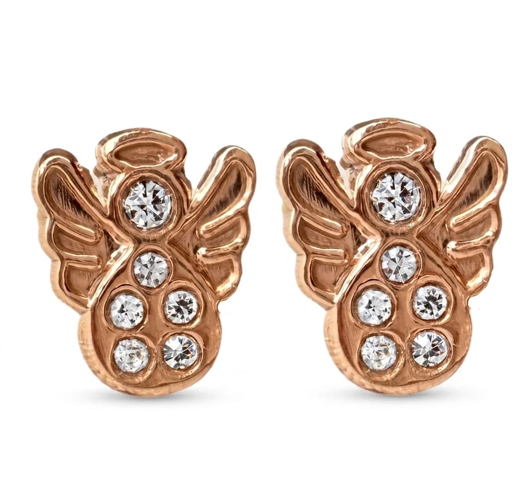 Angelitos diamantados Oro 10K